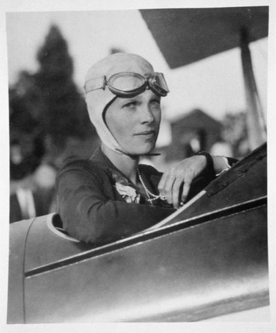 Amelia Earhart in Boston Training Plane by American Photographer